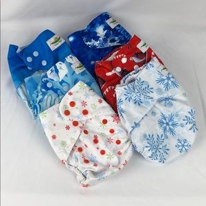 Christmas cloth baby diapers NWOT